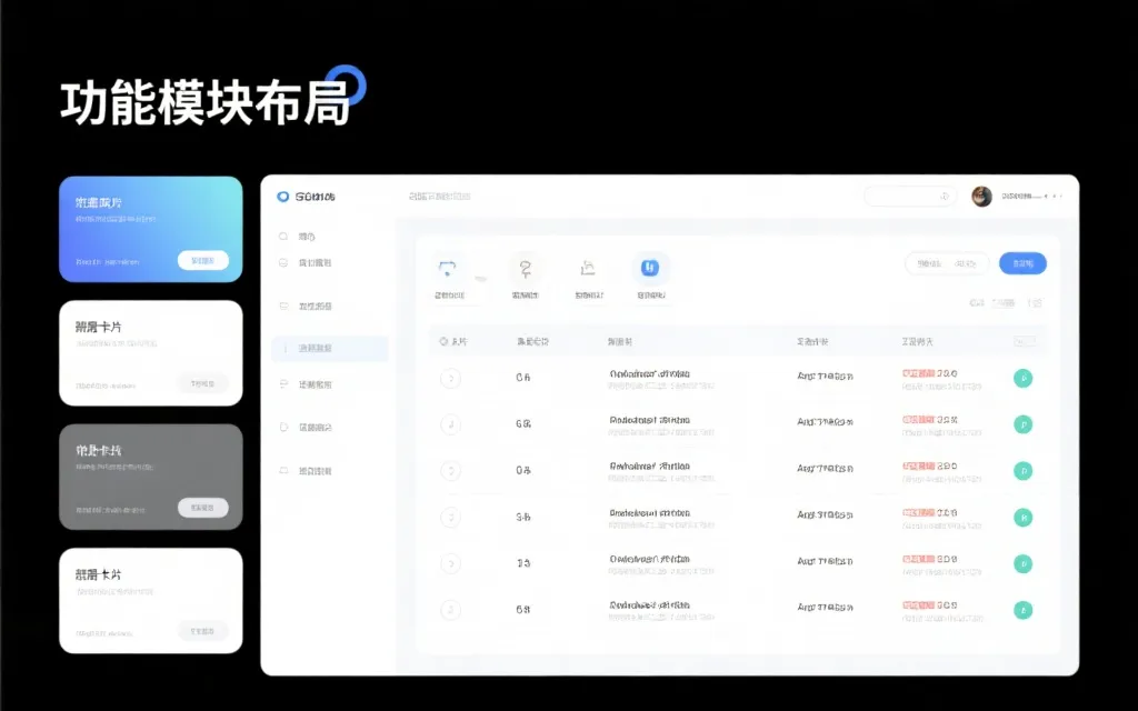 赏金船长App功能模块布局示例